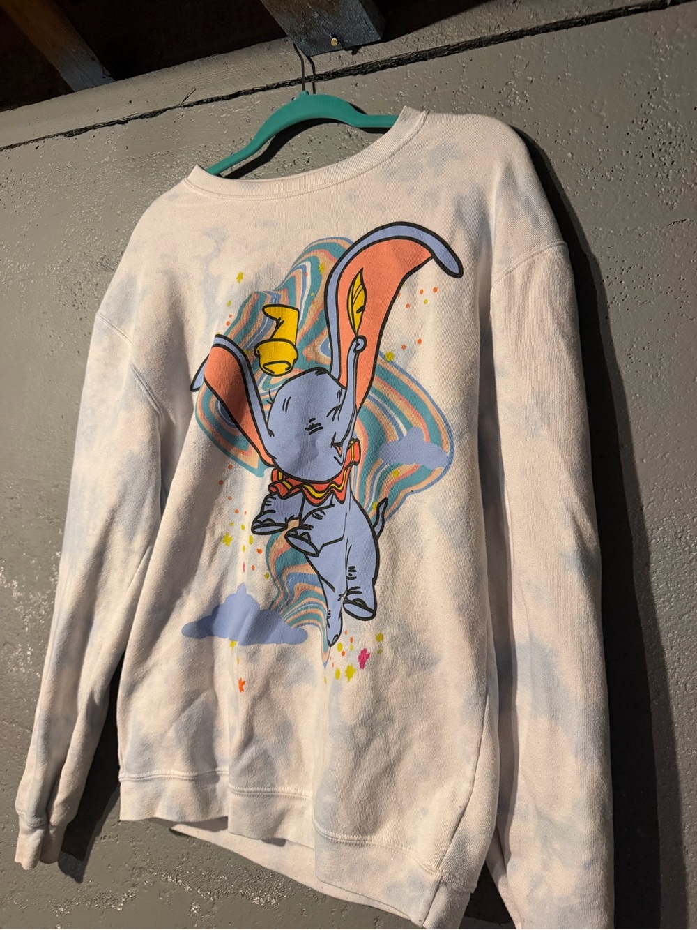 Disney Pastel Dumbo Pullover Sweatshirt - White with Multicolor Graphic